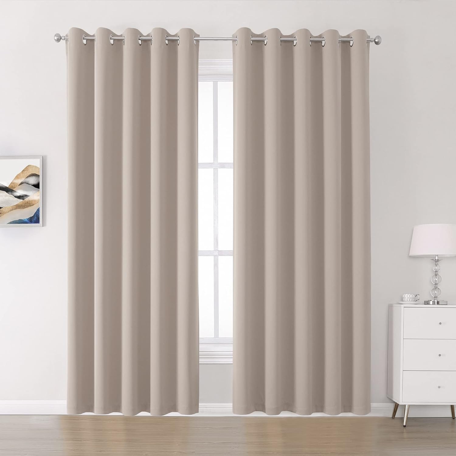 Curtains 90 Inches Long 2 Panels Set Extra Wide 60 Inches Warm Taupe – Nursery
