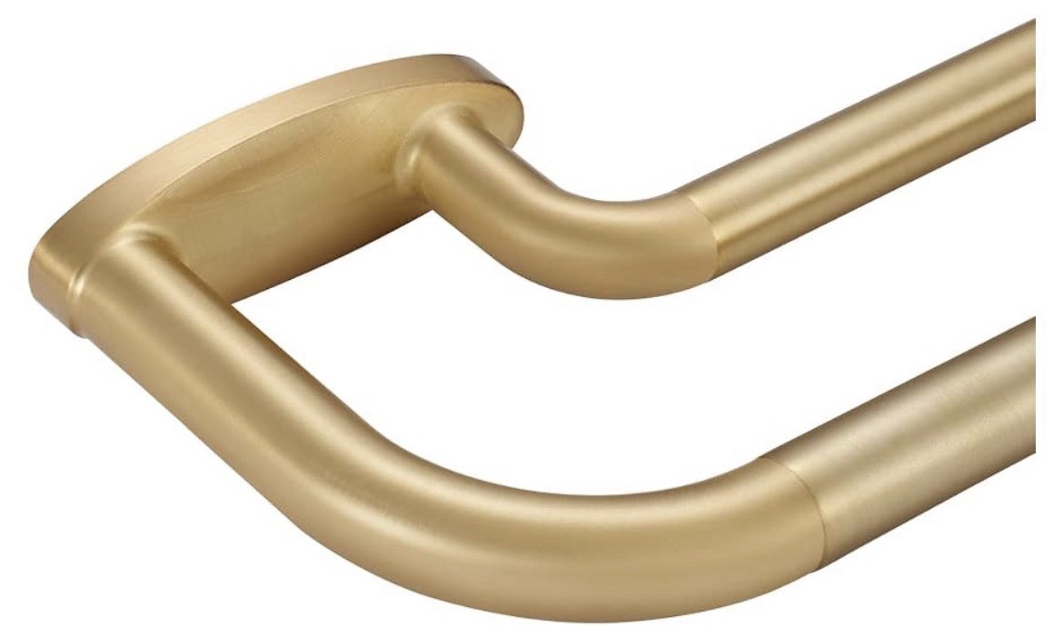 Double Curtain Rods Warm Gold,Room Darkening Drapery Rod 48-84″, Gold