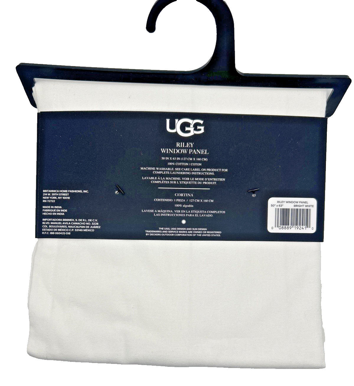 NWT UGG Bright White Riley Window Panel Riley 50×63 Crisp Clean