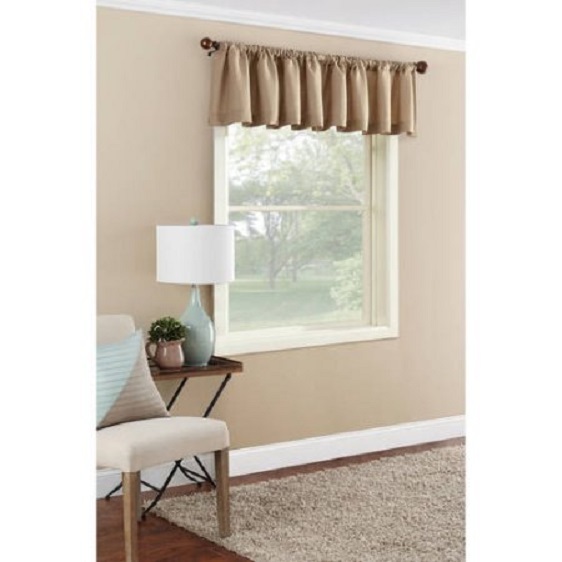 Solid Tailored Textured Window Valance, 56″ x 17″ in.- Solid Colors, Choice-NEW