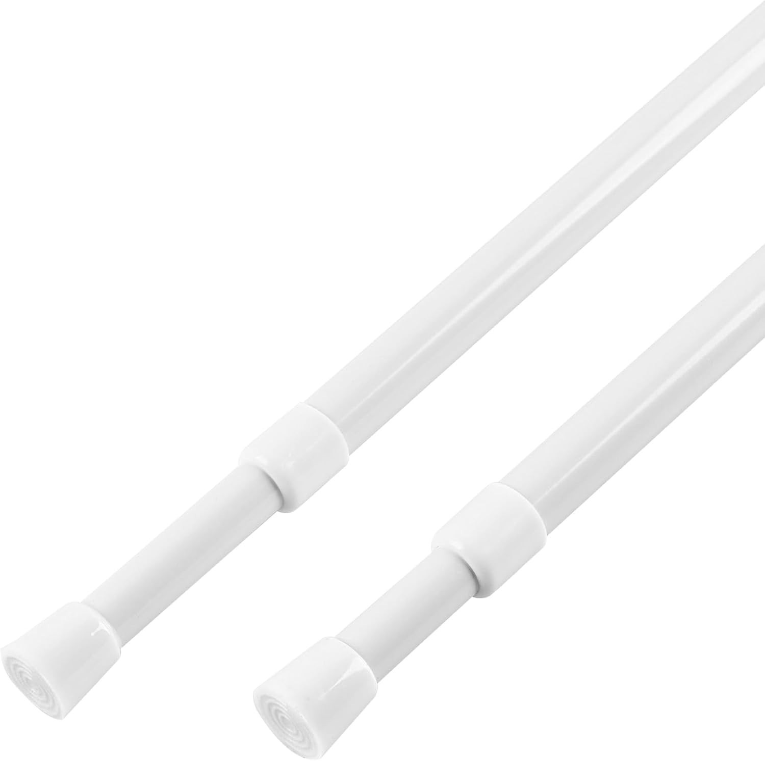 2 Pcs Spring Tension Curtain Rod Adjustable 28 to 40 Inches, 5/8″ Diameter, W…