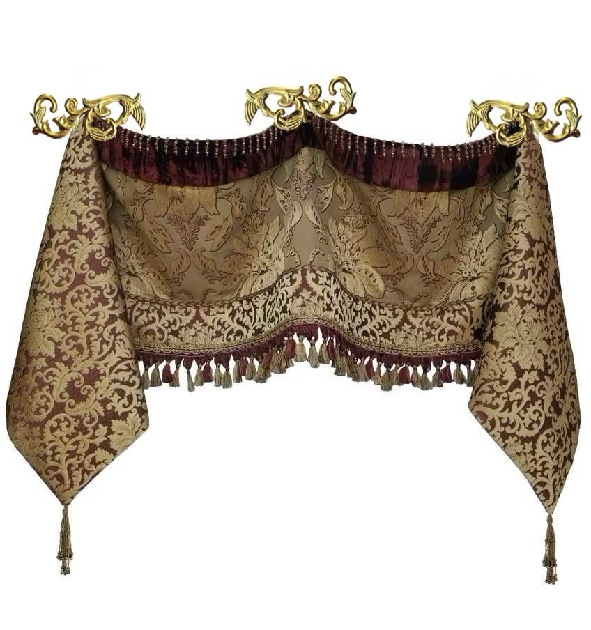Set of 4 Vtg Ornate Gold Leaf Scroll Hollywood Regency Baroque Curtain Tie Backs