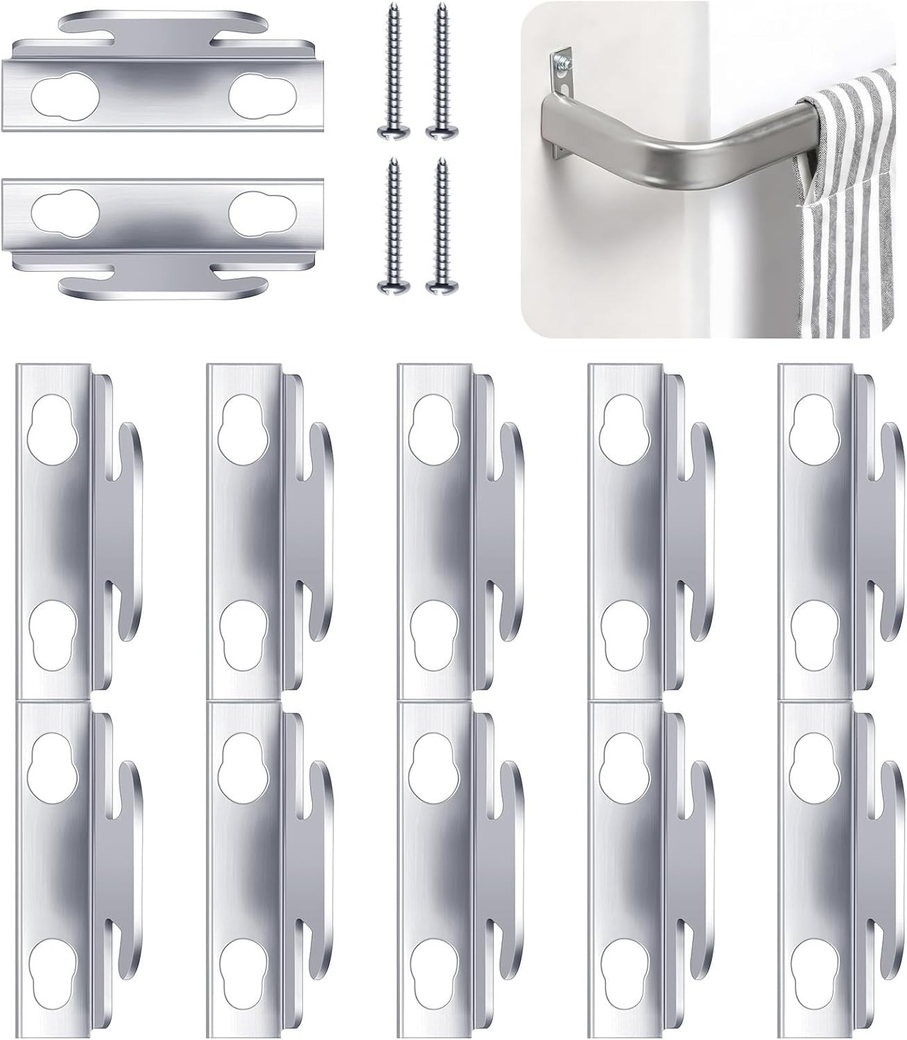 Curtain Rod Bracket Curtain Hooks Accessories 10 Sets