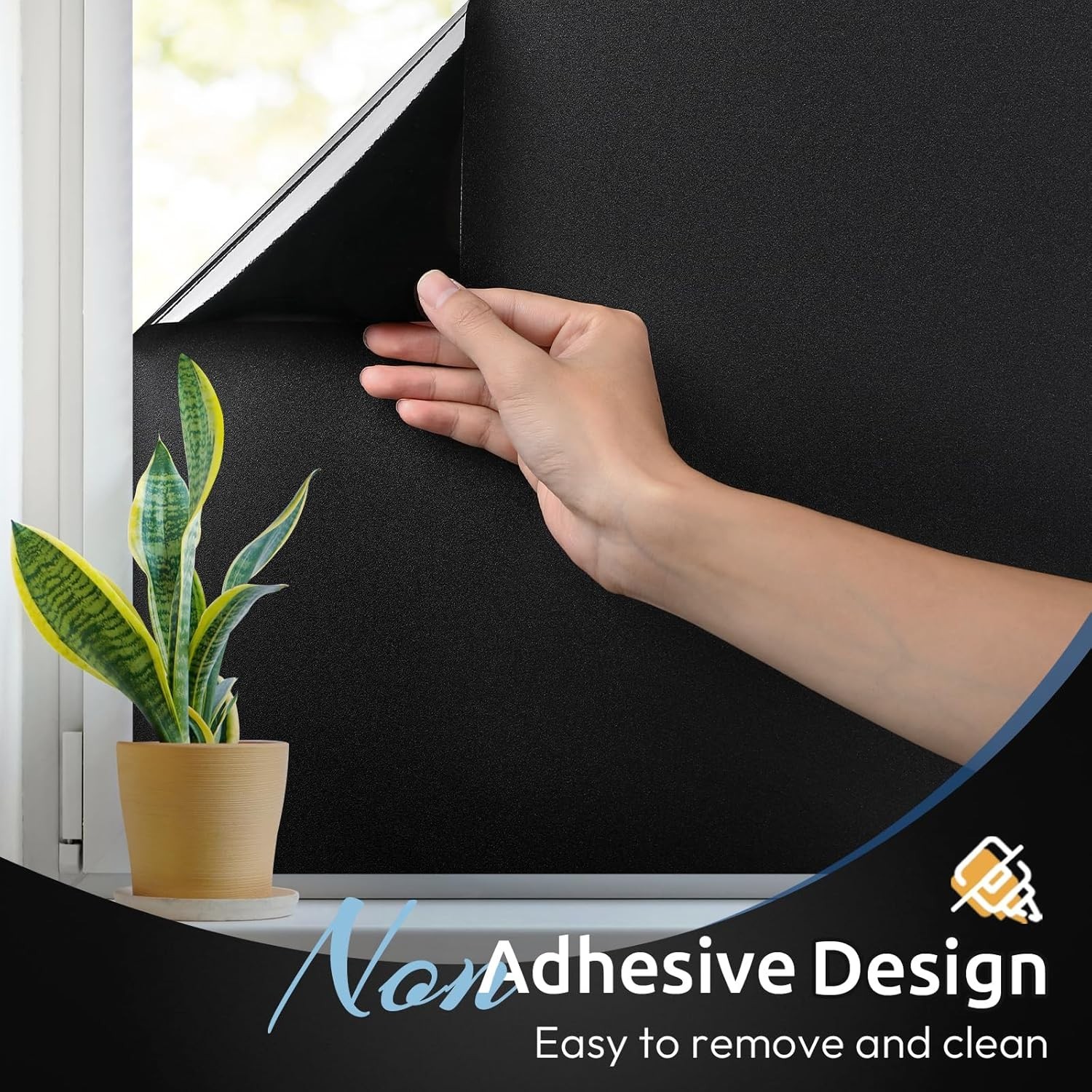 Versatile Blackout Window Covering – 17.5×78.7 In, Shadowy Privacy Film for Home