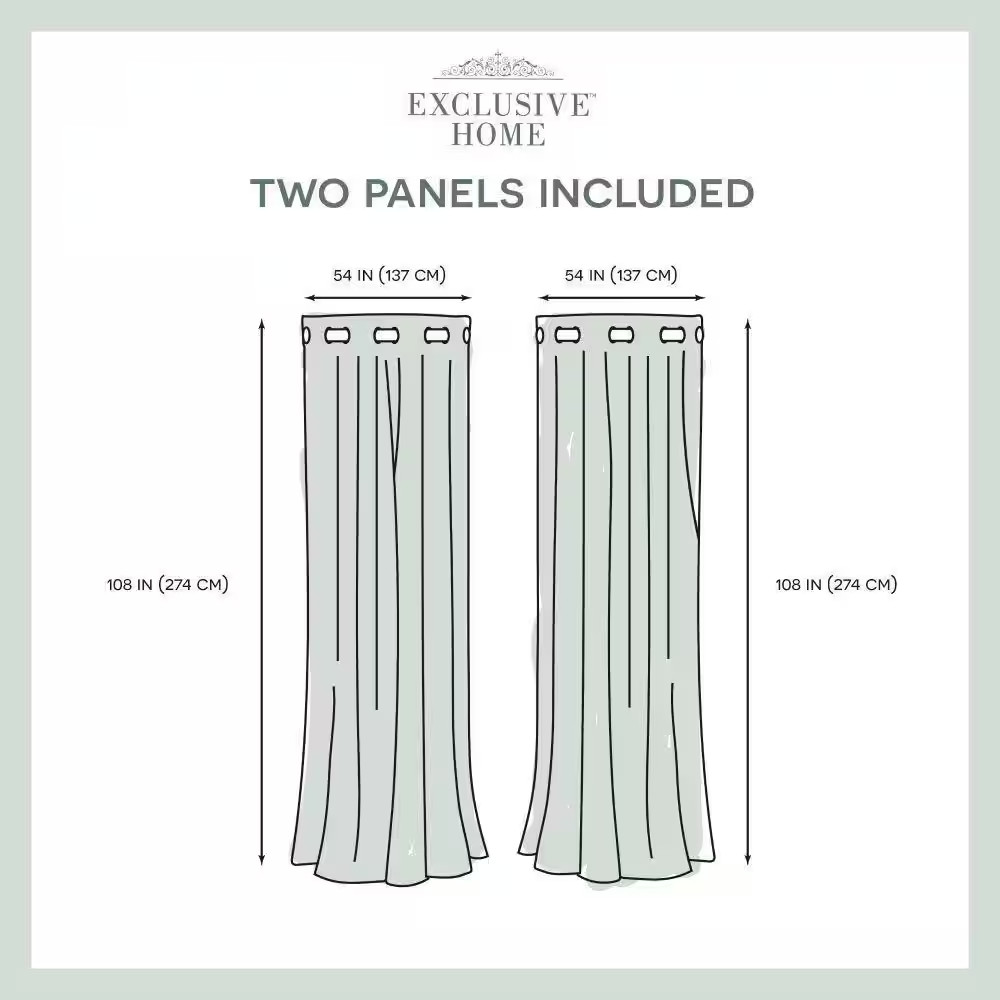Squared White Solid Light Filtering Grommet Top Curtain, 54 In. W X 108 In. L (S