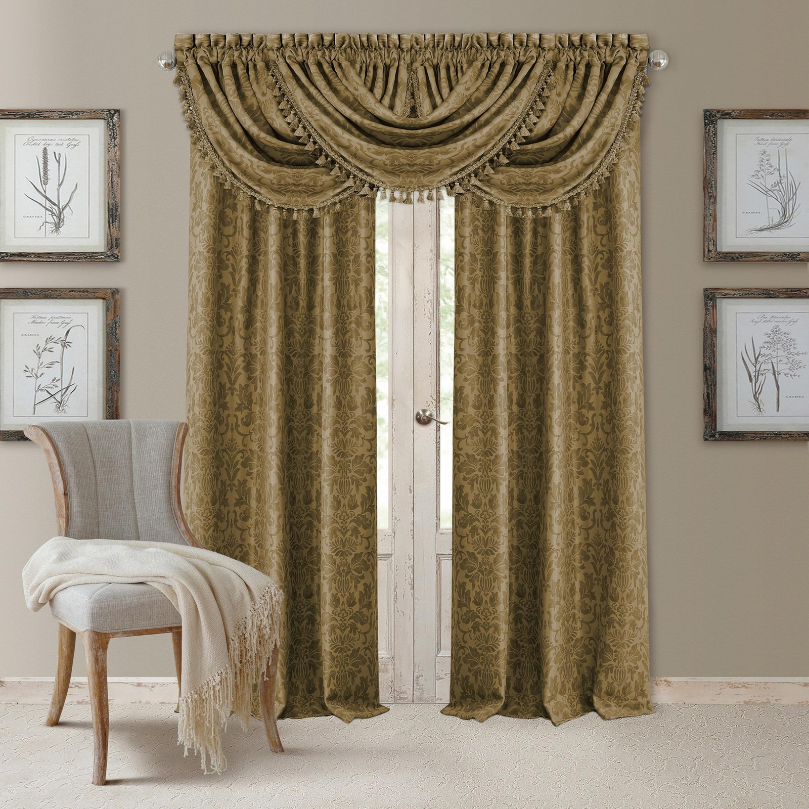 Threadmade Antonia Blackout Window 52″W x 84″L (Pack of 1), Antique Gold