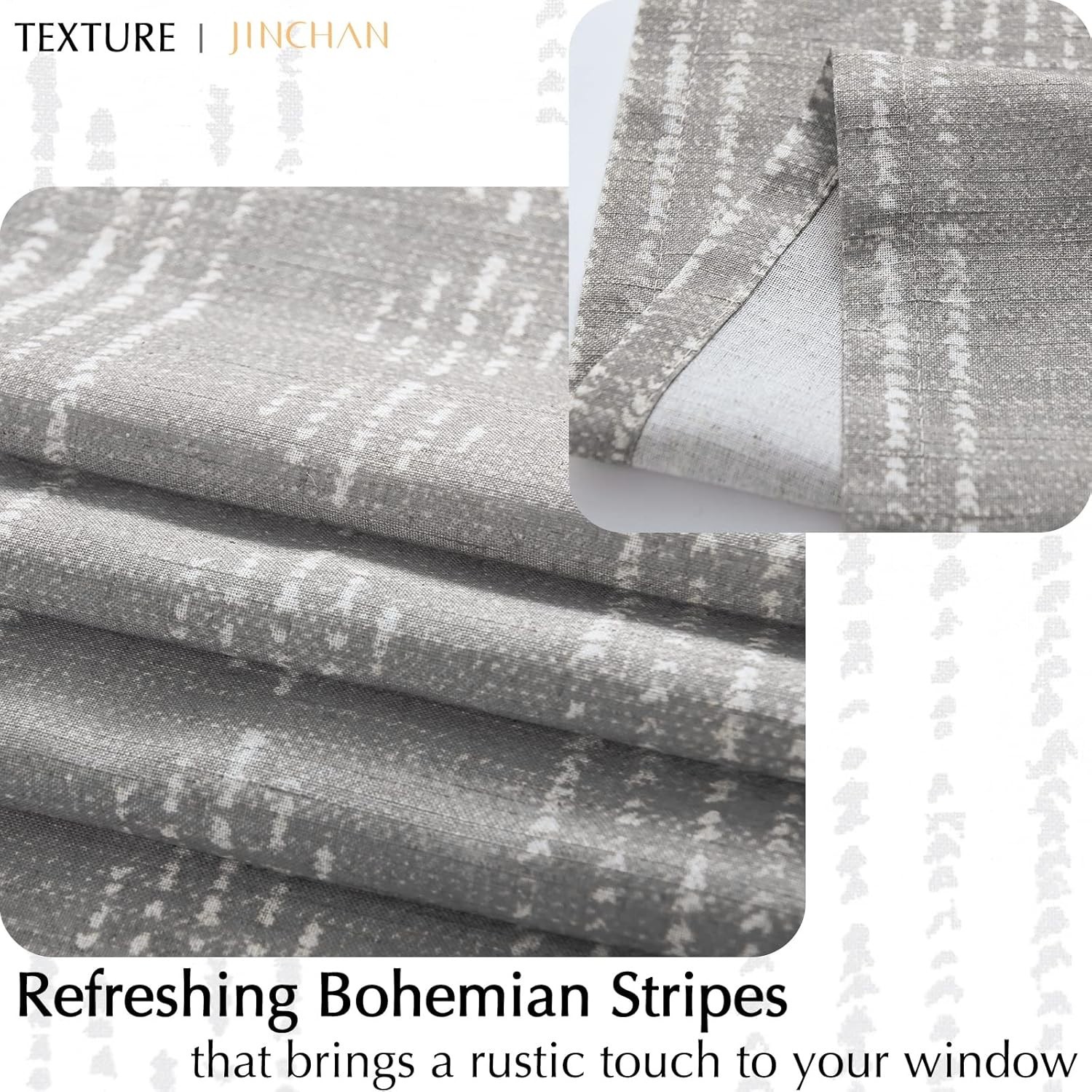 Geometric Striped Boho Valance Curtains Blackout Double Layer Valance for Win…