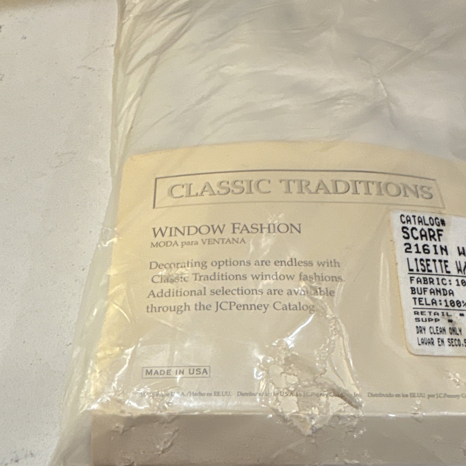 Classic Traditions Lisette Window Scarf 216 x 61 in Honey/Cream Sheer Rod Pocket