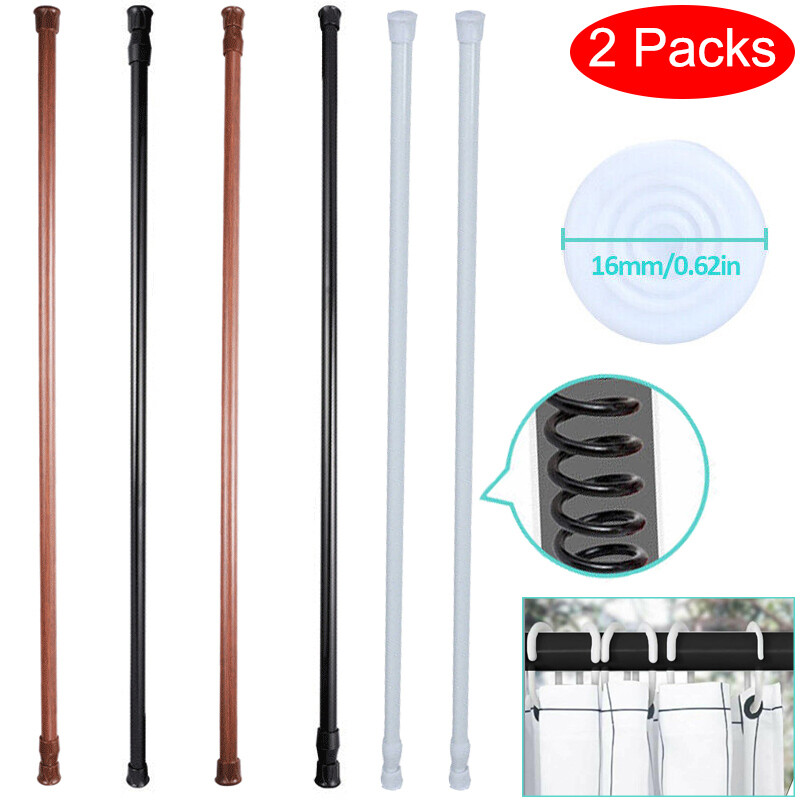 2/4/6pcs Spring Tension Curtain Rod Adjustable 23-44 Inches Curtain Tension Rods