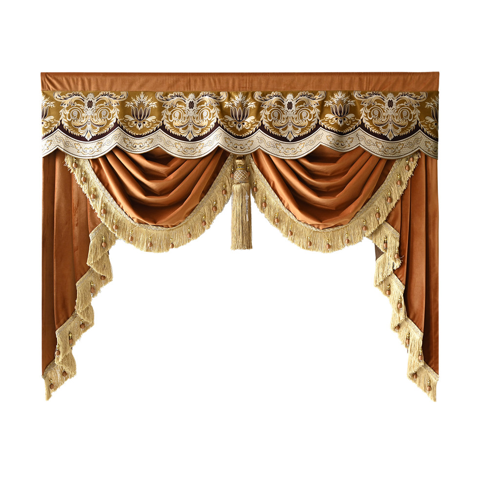 Luxury European Waterfall Valance Swag Curtain Valance for Living Room 1 Panel