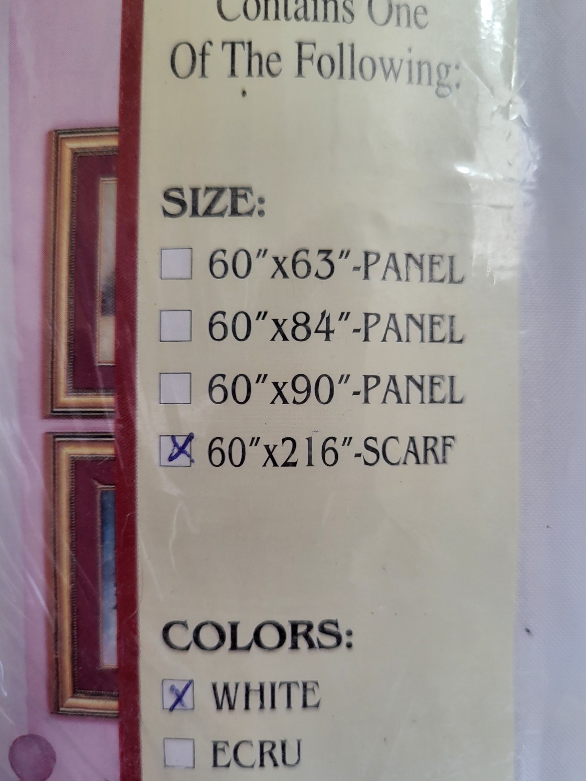 Home Curtain Corp WINDOW SCARF 60″X216″ Sheer White New