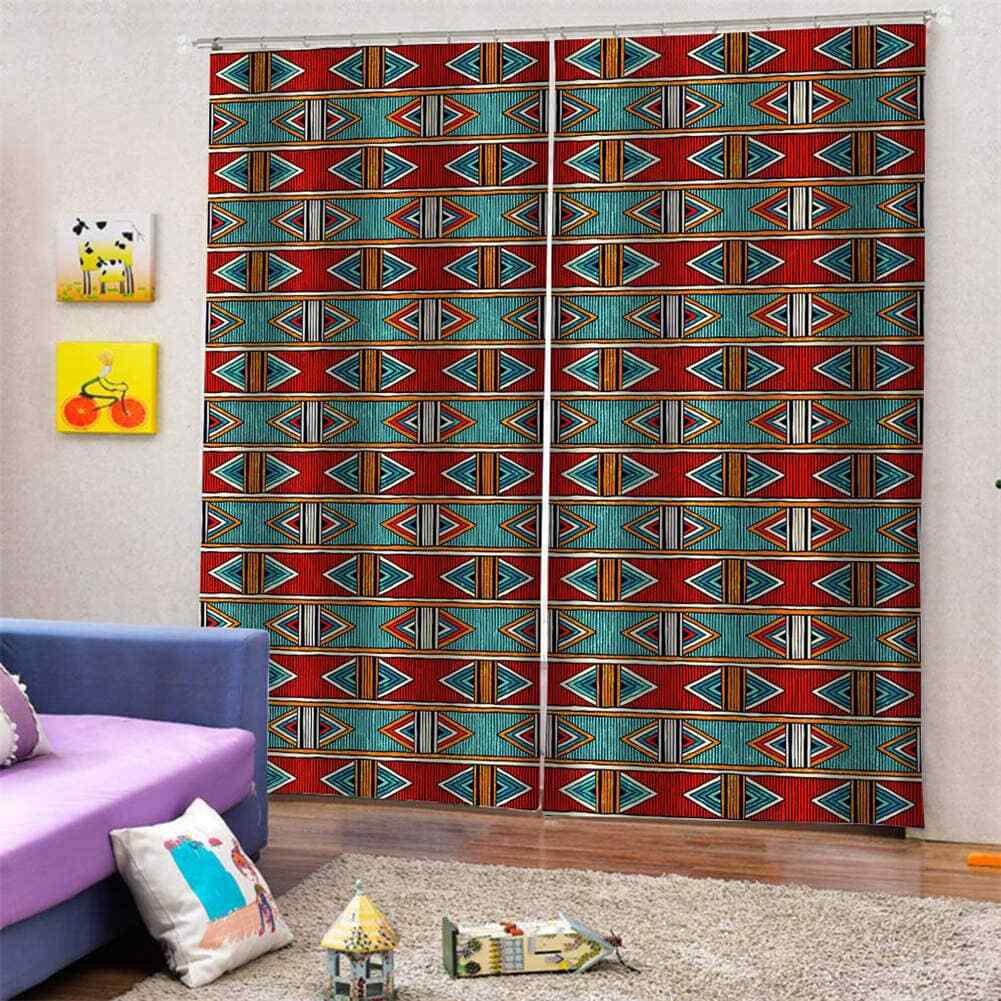 Simple nice patterns on red bricks Printing 3D Blockout Curtains Fabric Window