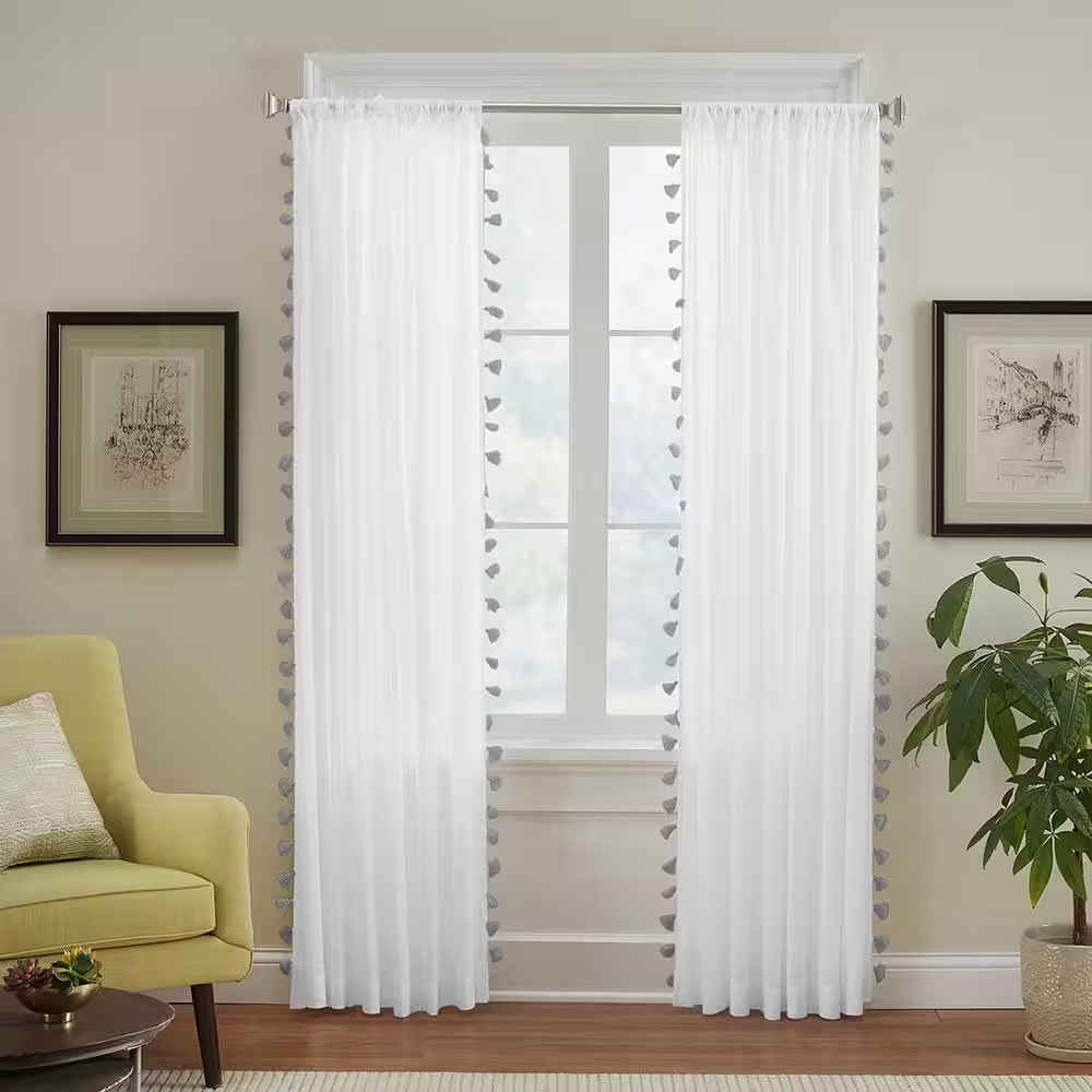 Gray Solid Rod Pocket Room Darkening Curtain – 52 In. W X 84 In. L