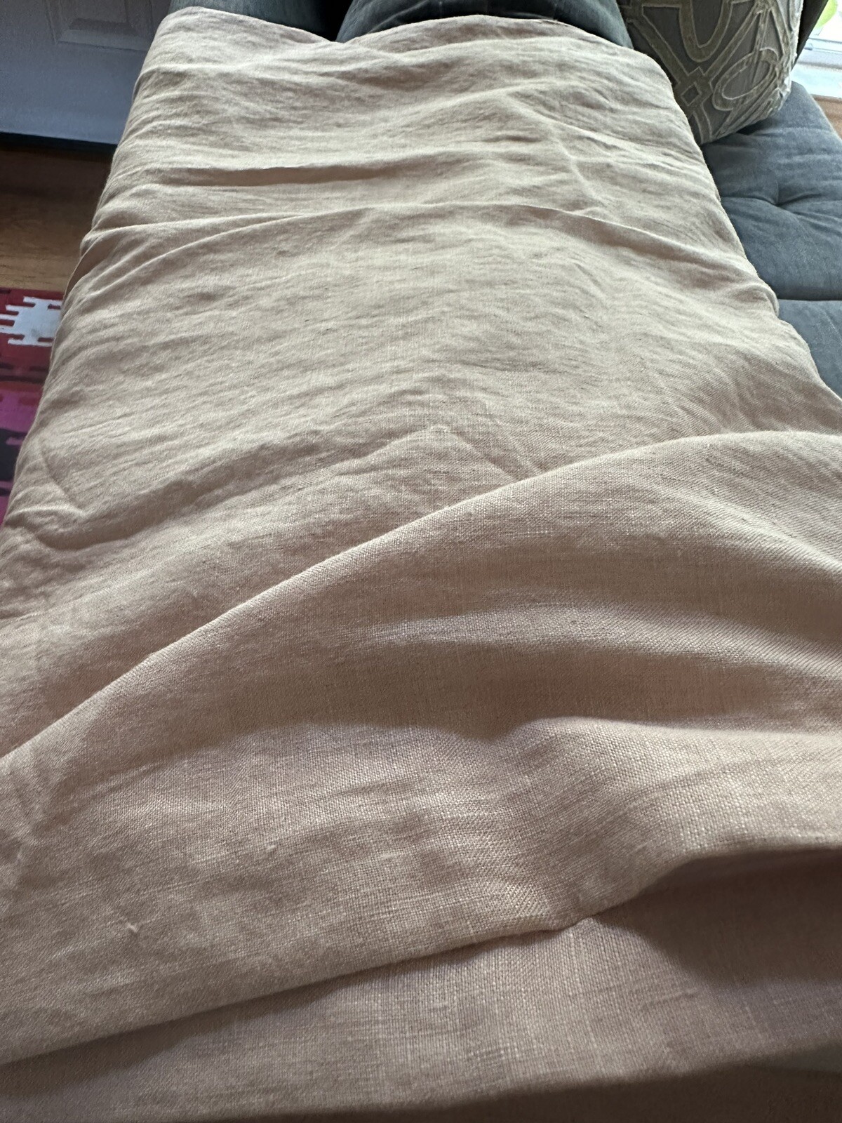 Pottery Barn Belgian Flax Linen 1 Single Drape Soft Lined 50×96” One Peach Blush