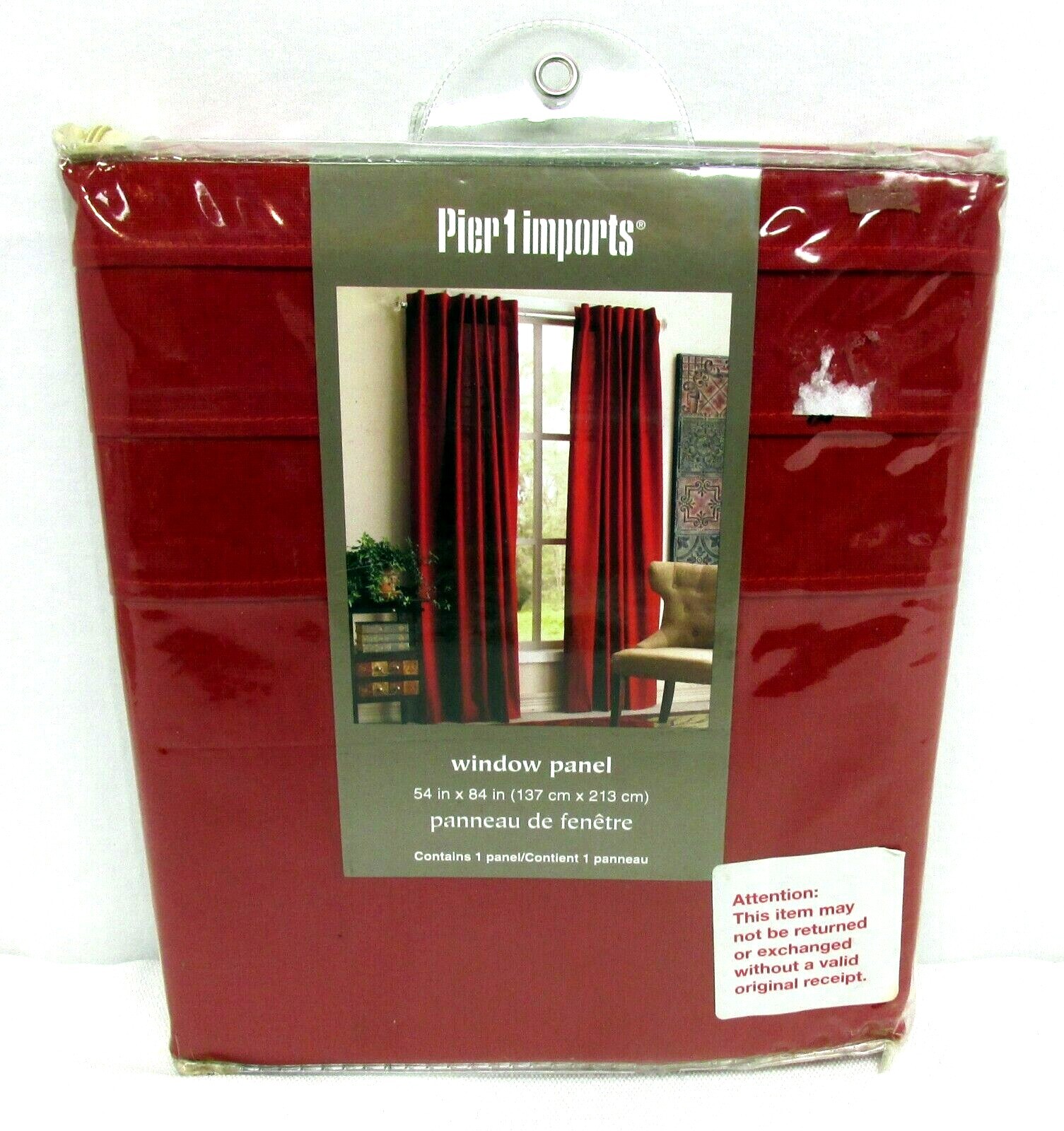 Pier 1 One Wine Red Linen Cotton Blend Pin Tucked Window Panel 54×84