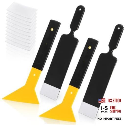 4 Pieces Window Tint Tools, Long Handle Bulldozer Squeegee Scrubber Paddle