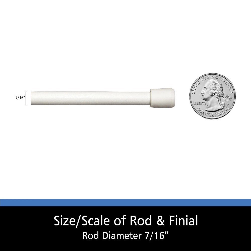 Adjustable Tension Curtain Rod 28 to 48 Inches Steel Tube 7/16 Inch Diameter
