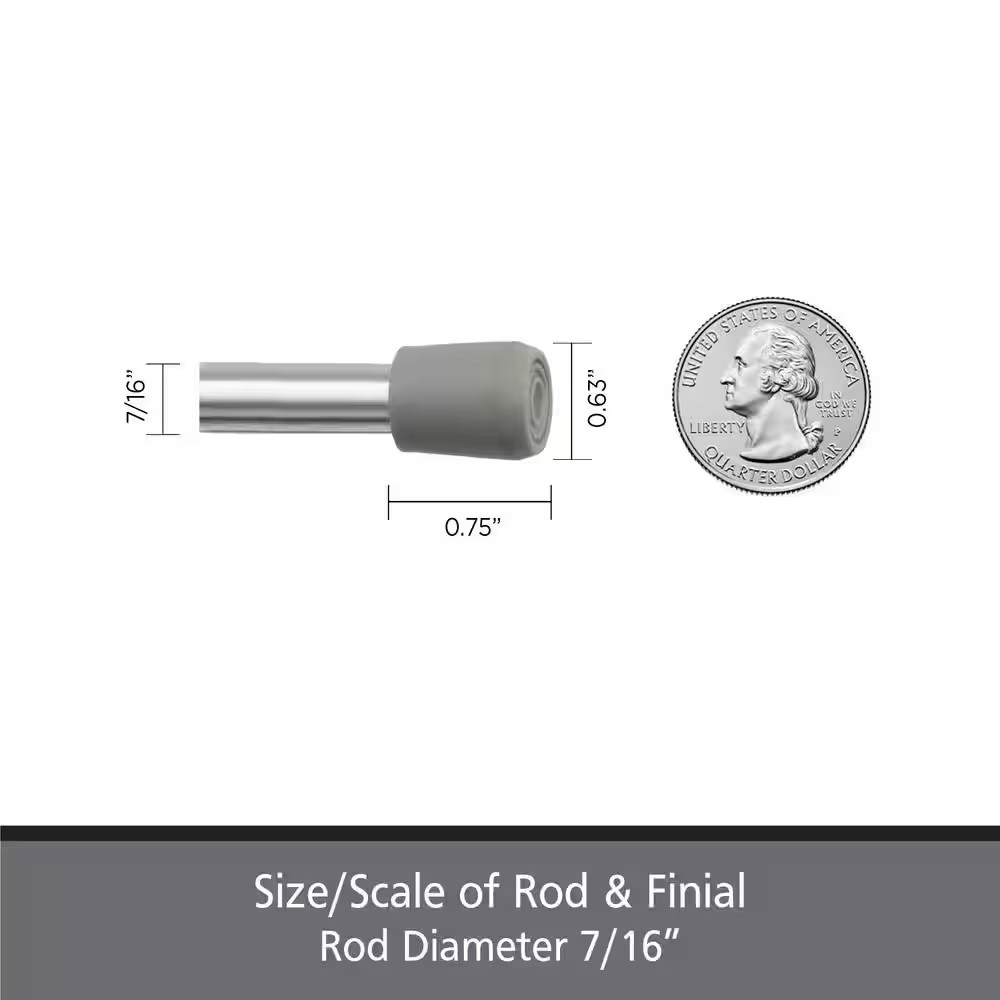 Fast Fit No Tools 28 In. – 48 In. Adjustable Spring Tension Curtain Rod, 7/16 In