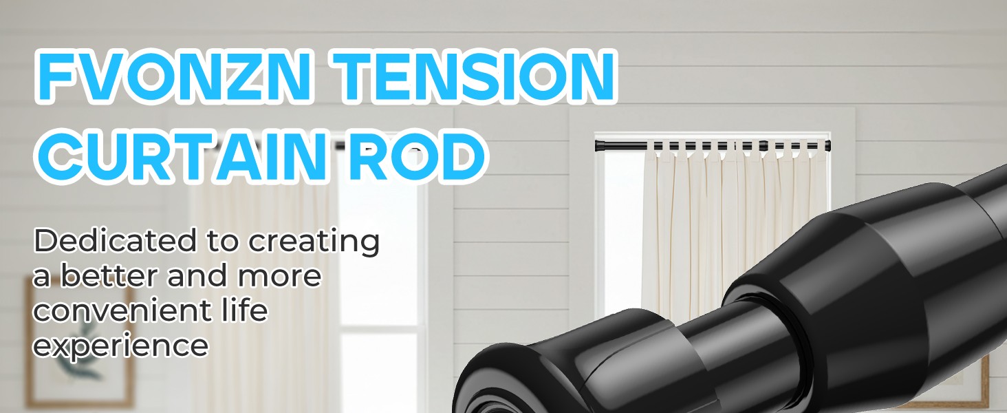 4pcs Black Tension Rod 16.5 to 28 Inch, Adjustable Tension Curtain Rod Spring