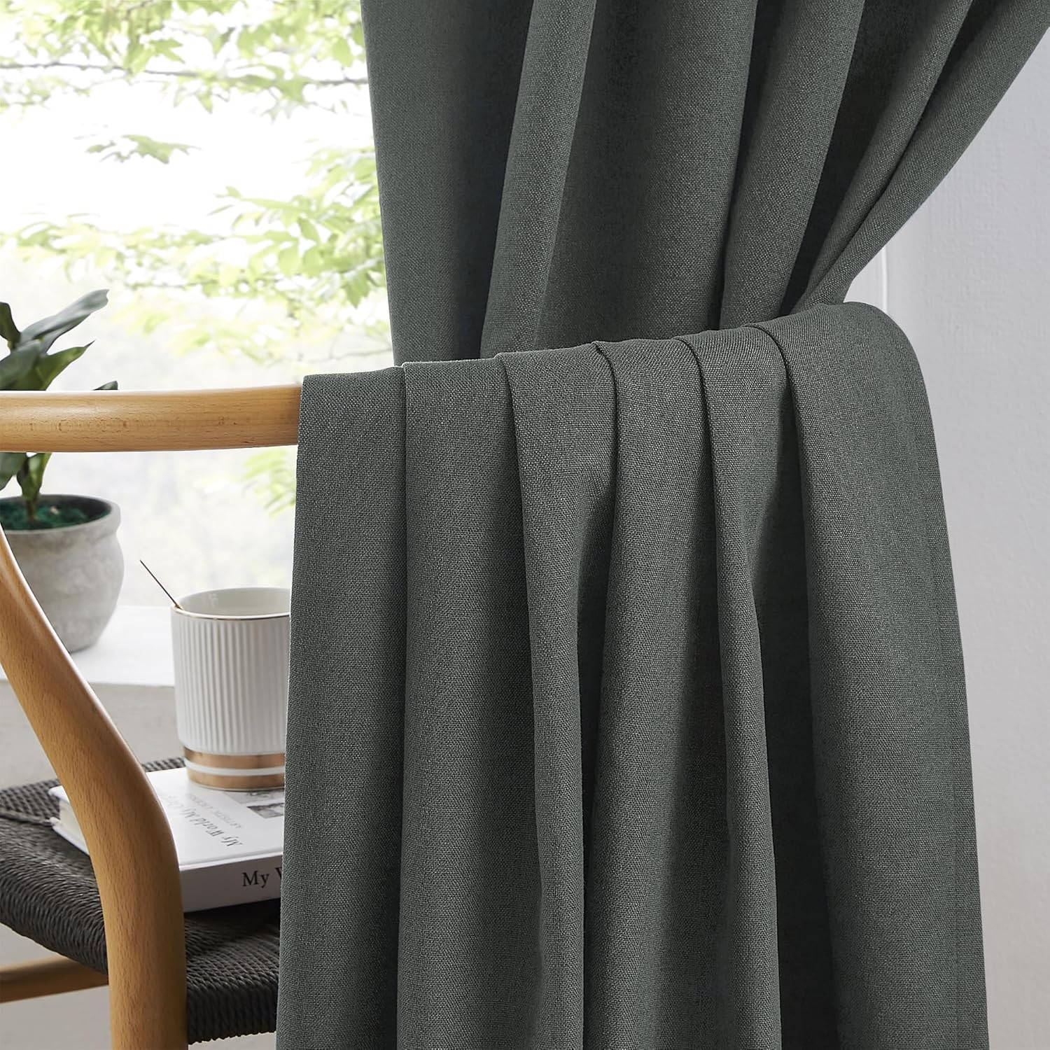Blackout Curtains – Energy Efficient & Noise Reducing, 84″ Dark Grey, 2 Panels