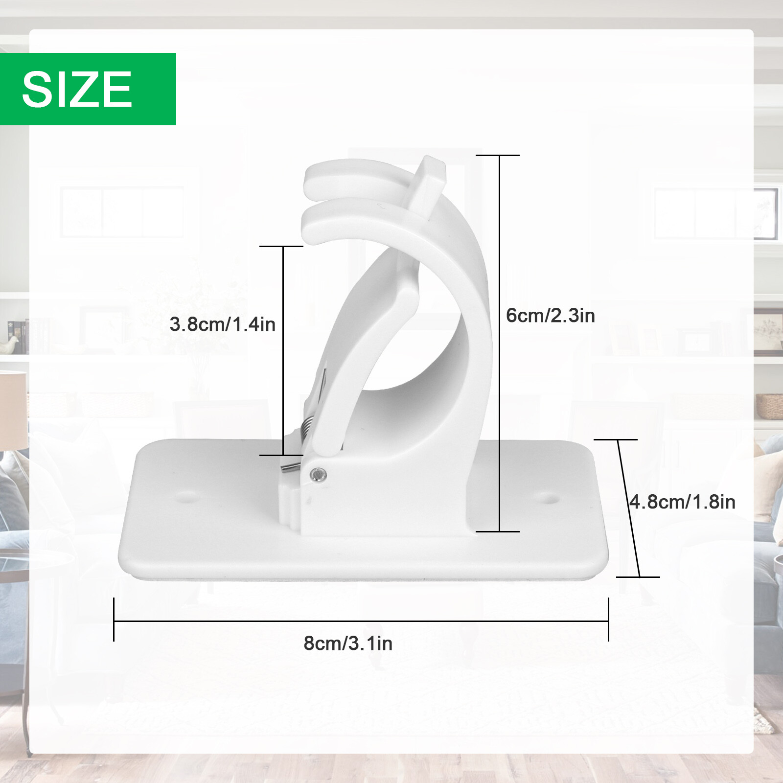 4/8 Pcs Nail Free Single Hang Curtain Rod Holder Bracket Hook Window Frame Decor