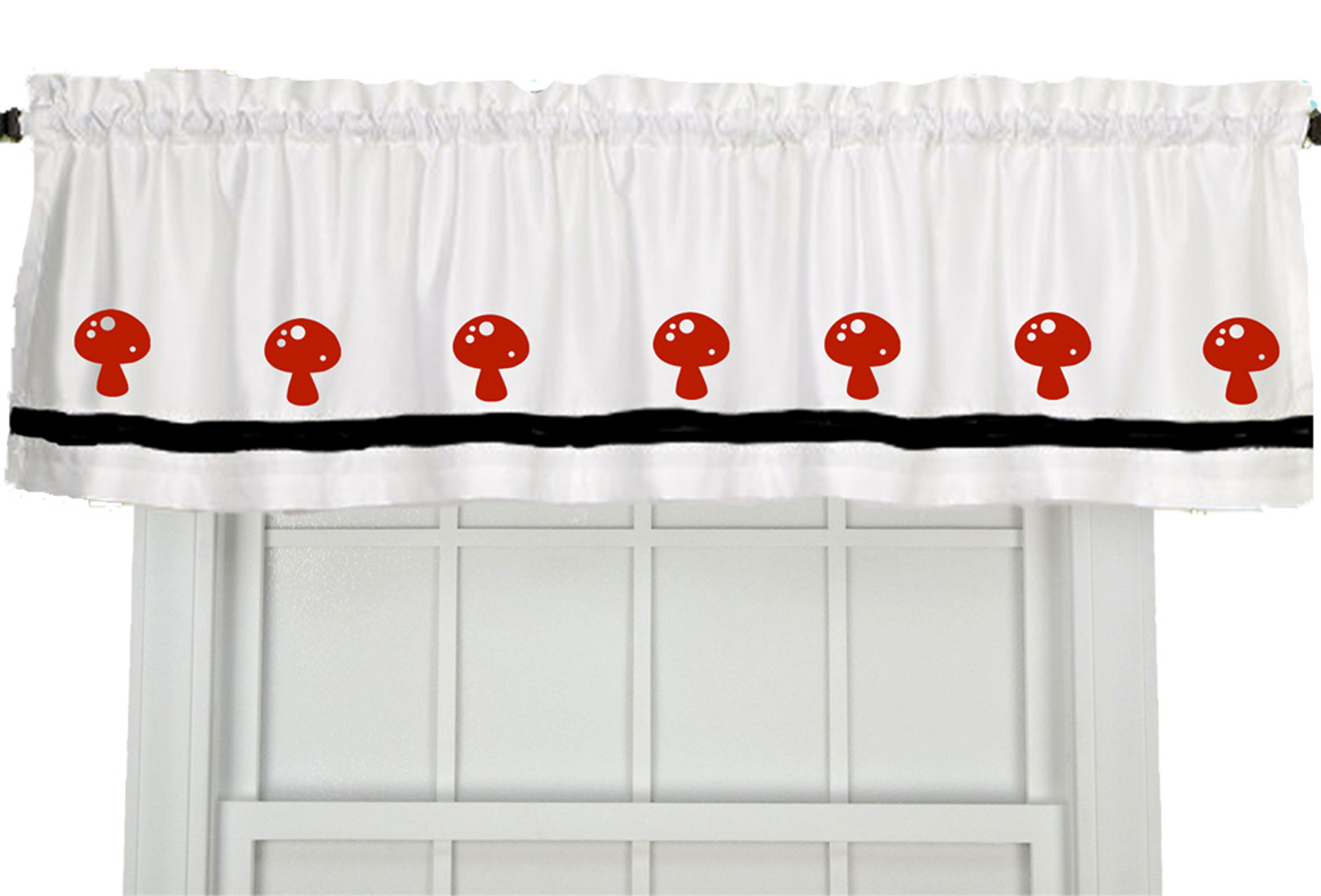 Mushroom Toadstool Window Valance Your choice of colors
