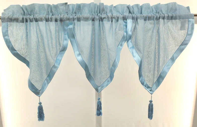 VINTAGE SILK BLEND Contessa Triple Ascot Valance 60Wx18L