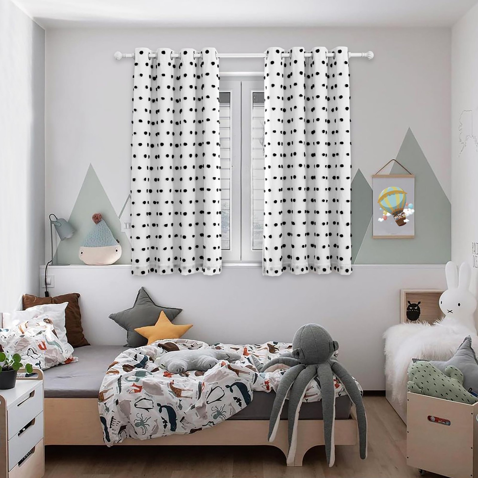 Blackout Curtains for Kids Bedroom 100% Light Block Out Thermal Insulated Cur…