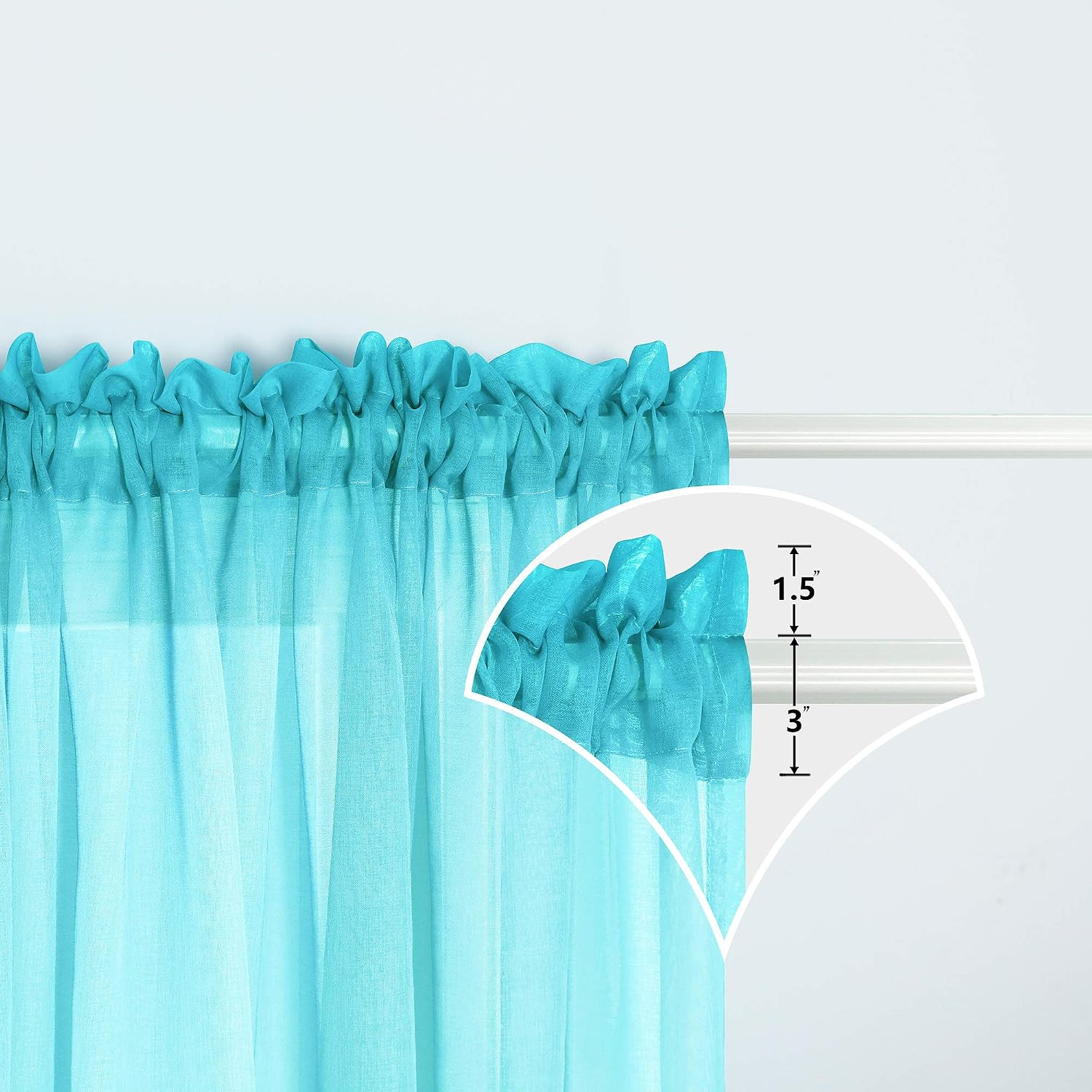 Mermaid Girls Curtains for Bedroom Decor Single Curtain Panel Pocket Window Shee