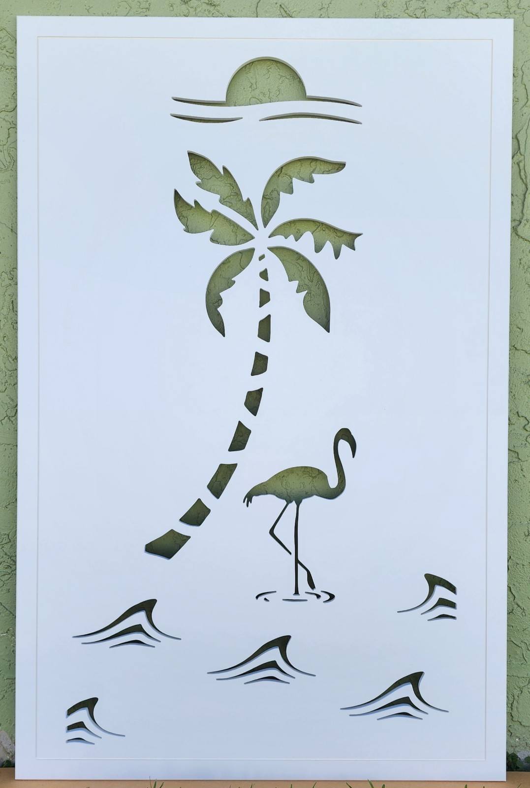 Decorative Window Shutters, Flamingo Design, Sold in Pair of 2 shutters