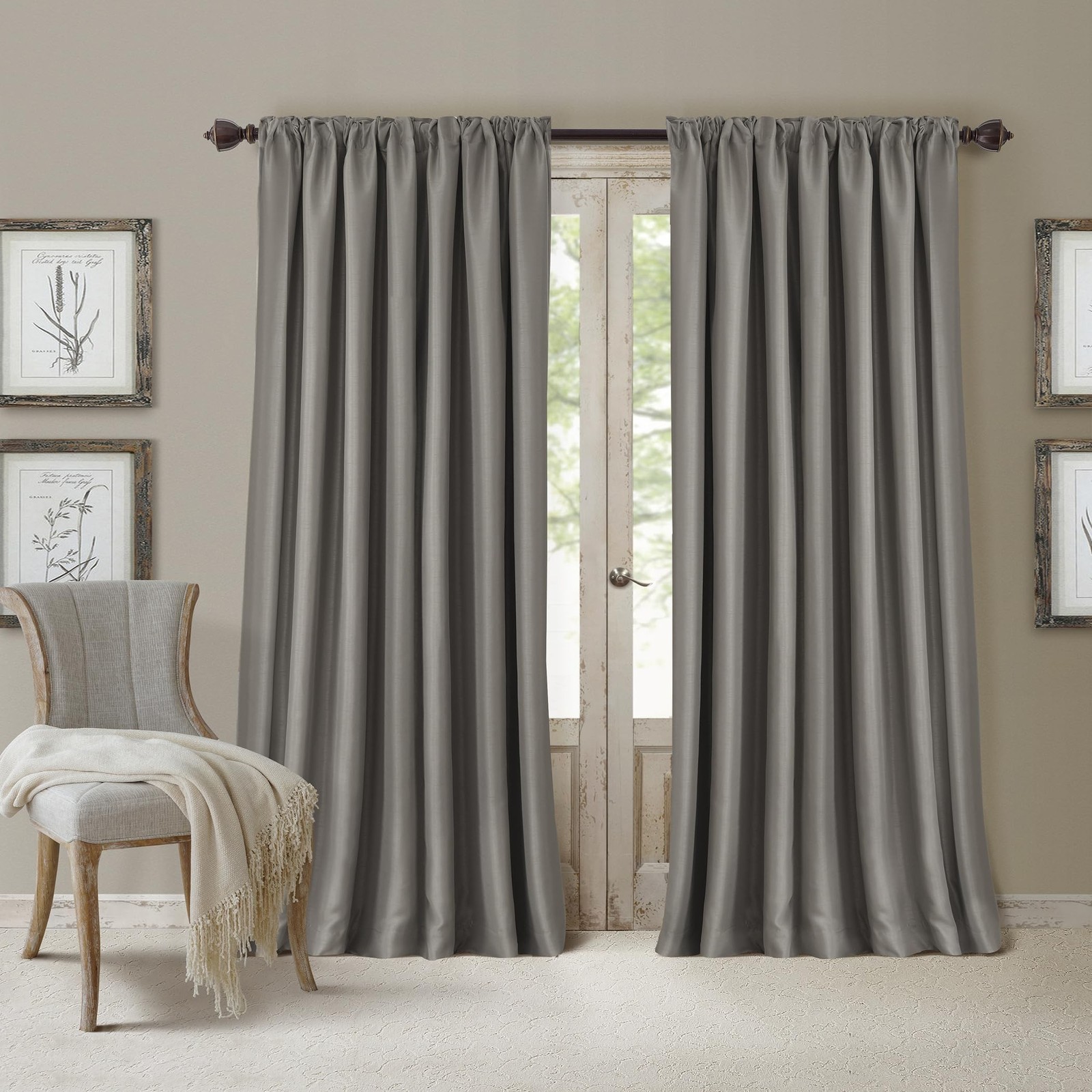 Elrene Home Fashions All Seasons Energy Efficient Room Darkening Rod Pocket