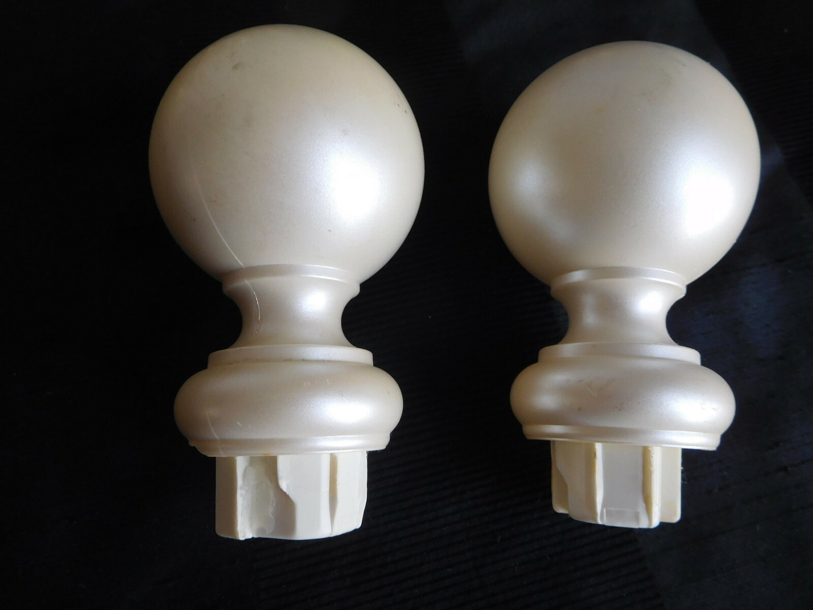 CHOICE drapery traverse rod FINIALS 1 3/8″ rod Kirsch Chateau Asian round vtg