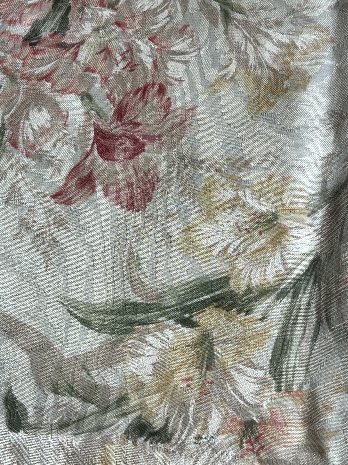1 Curtain Panel Pink grey white cream Floral Rod Pocket 84″X40″