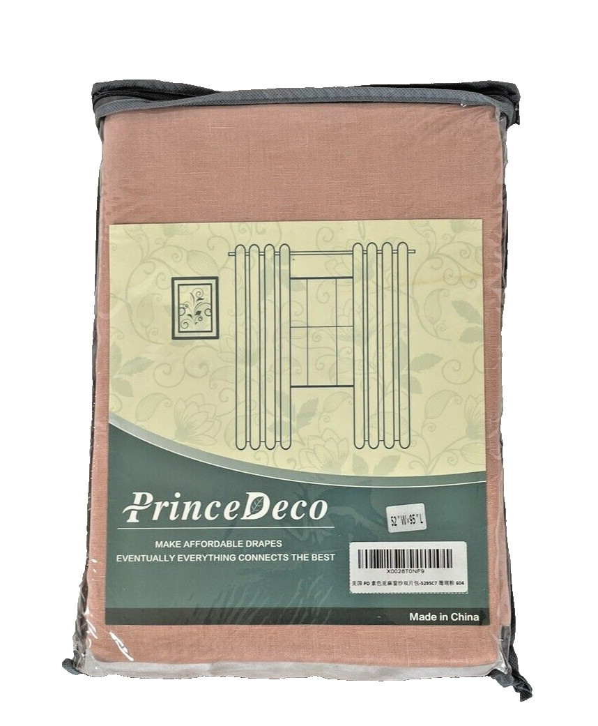 PrinceDeco Curtain Panels 52″W x 95″L Mauve New