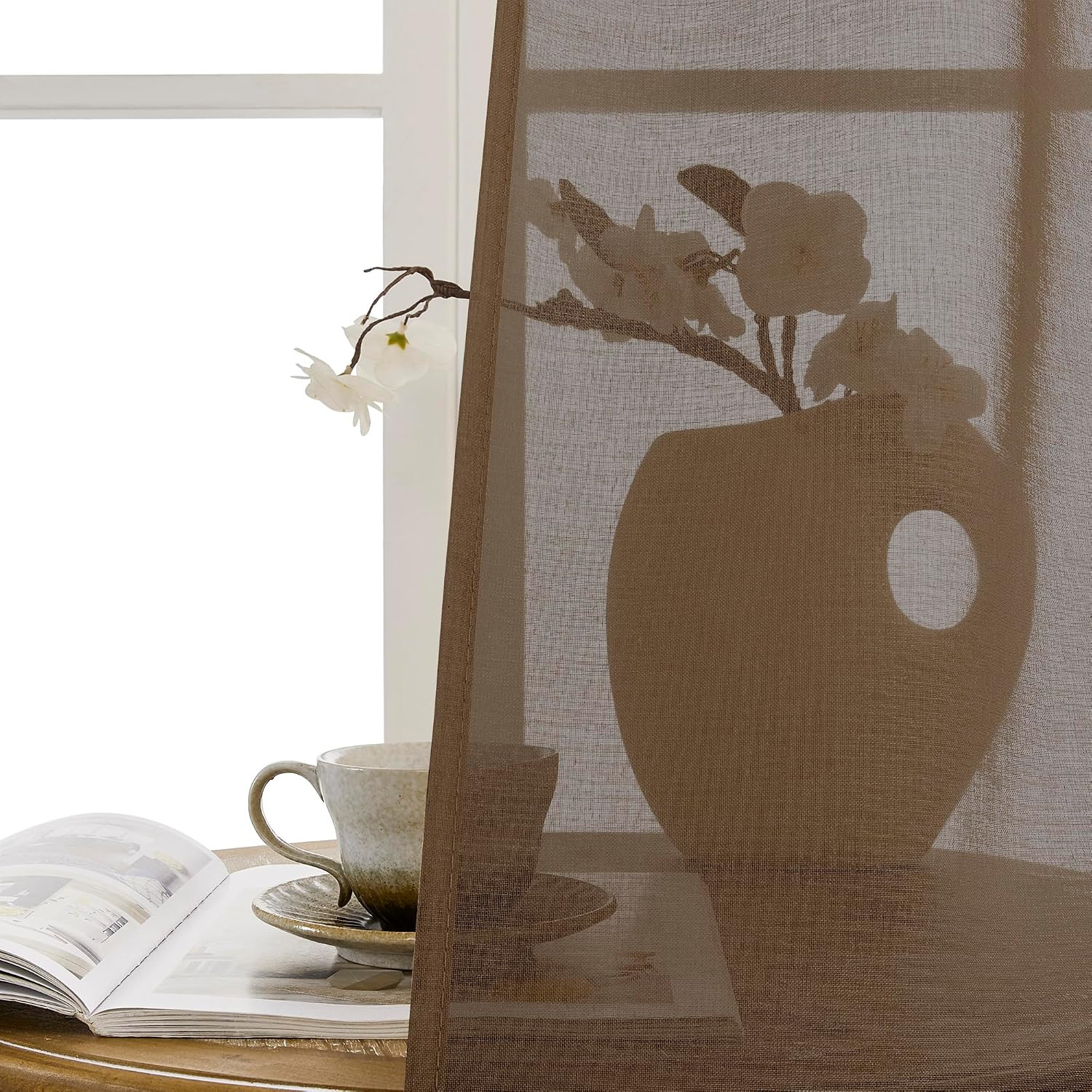Sheer Door Curtains Closet Linen Textured Curtains Sheer Doorway Light Filtering