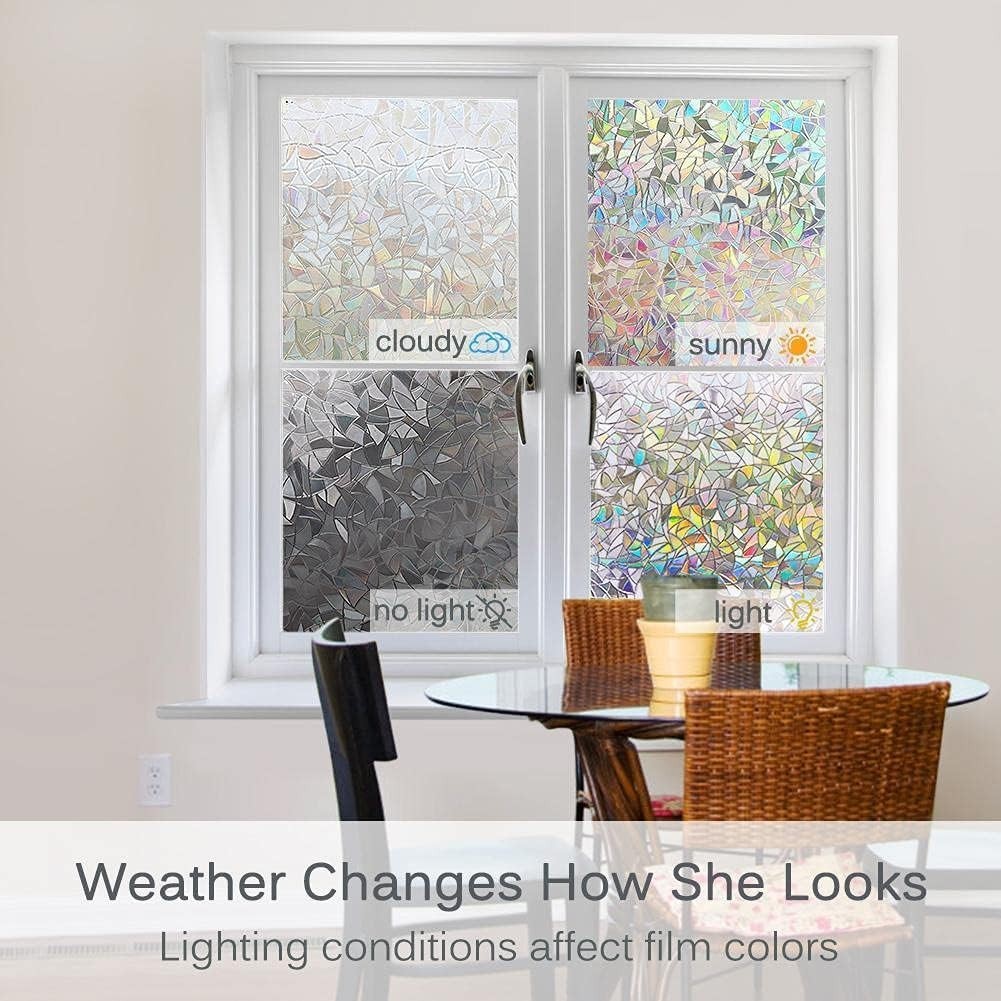 Reusable Rainbow Window Film – 17.5 x 78.7 Inches, UV Blocking & Easy Removal