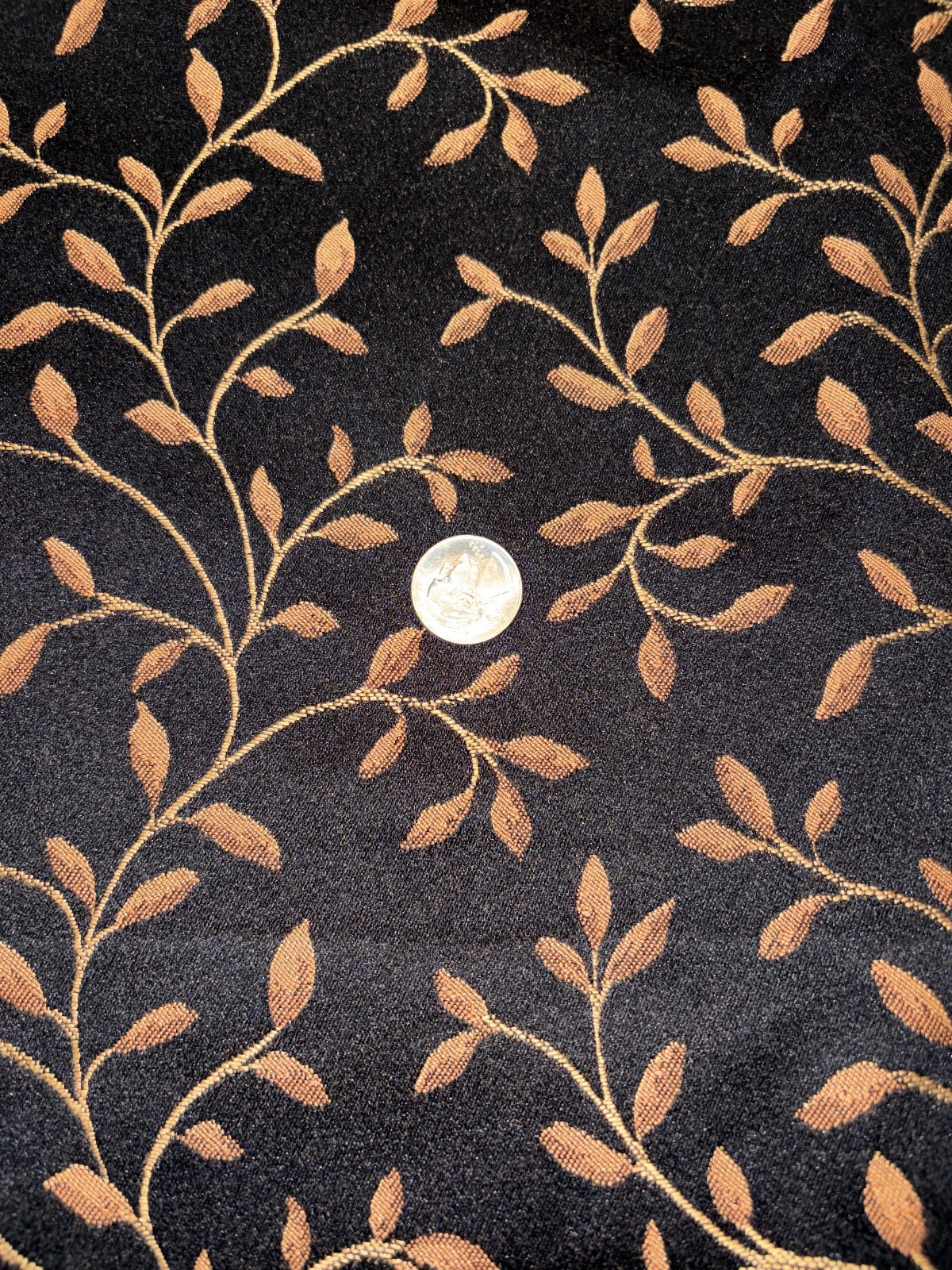 One Pair Black Gold Scroll Custom Drapes / or for Fabric 42″ x 104″