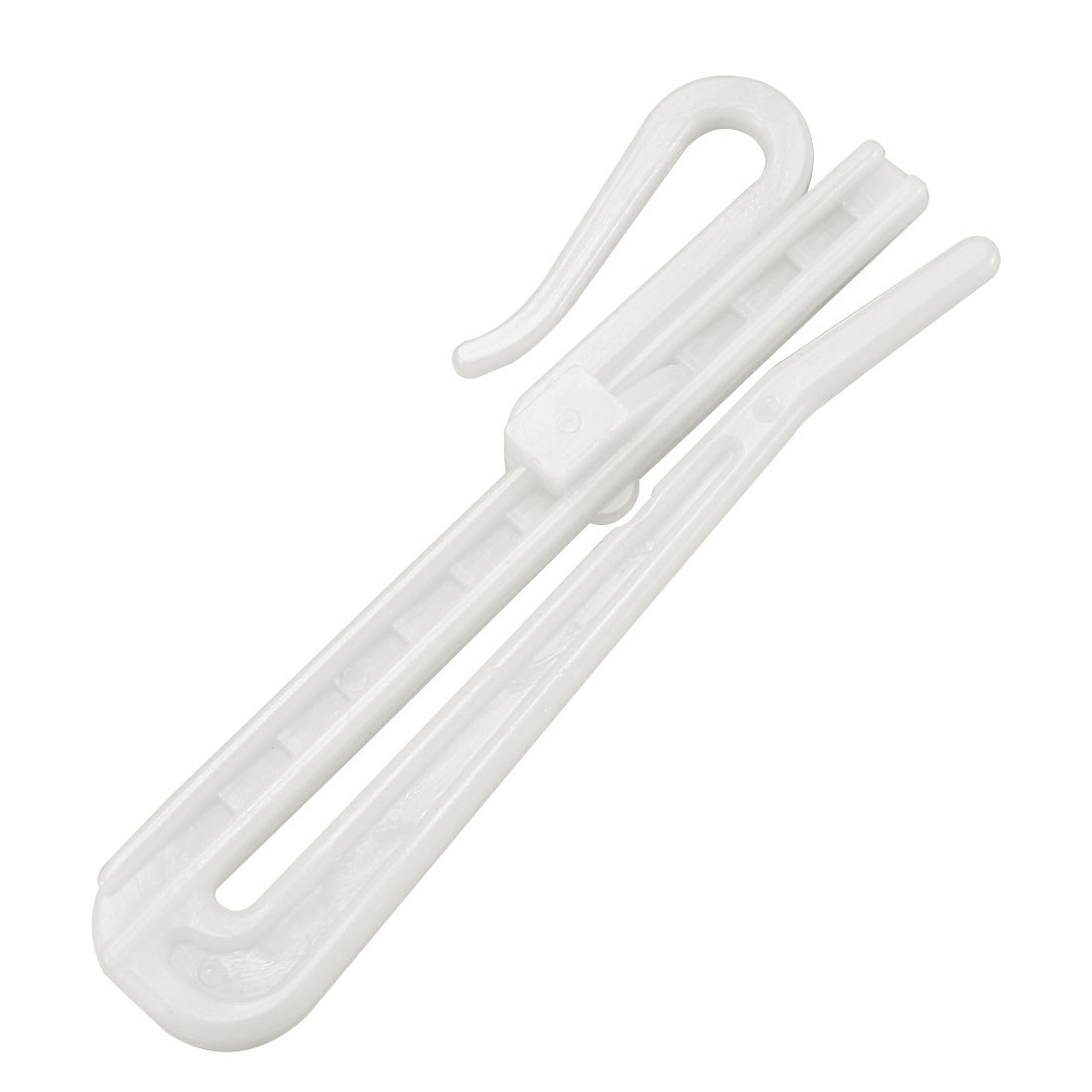 Adjustable Depth Pinch Pleat Locking Curtain Tape Clip Hook, Plastic, 20 Pcs