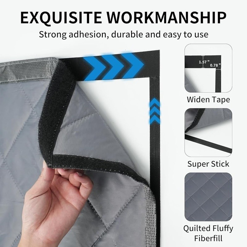 Magnetic Cotton Door Curtain Insulated Windproof Noise Reduction Privacy Control