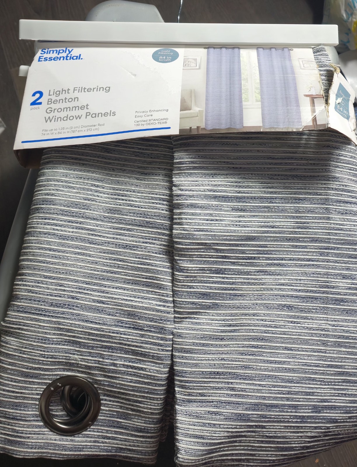 2X Panels 74″X84″ Light Filtering Gray Simply Essential Grommet Curtains