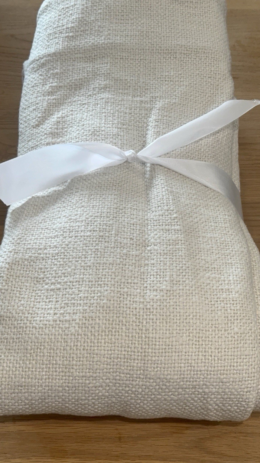 Pottery Barn Faye Textured Curtain 50” W x 84” L Ivory Light Filtering