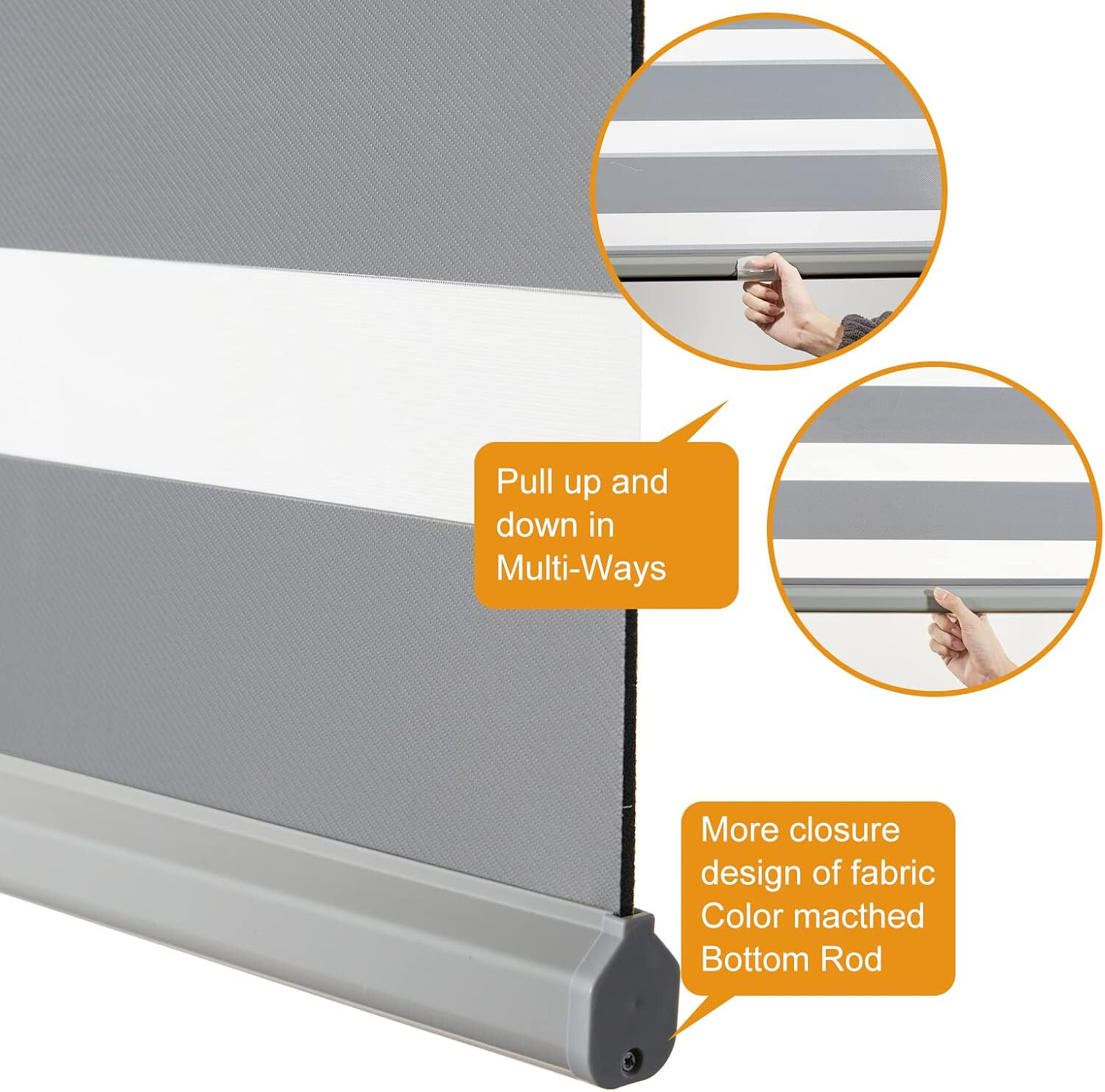 Zebra Blinds Persilux Cordless for Windows Free-Stop Roller Windows Shades 34×72