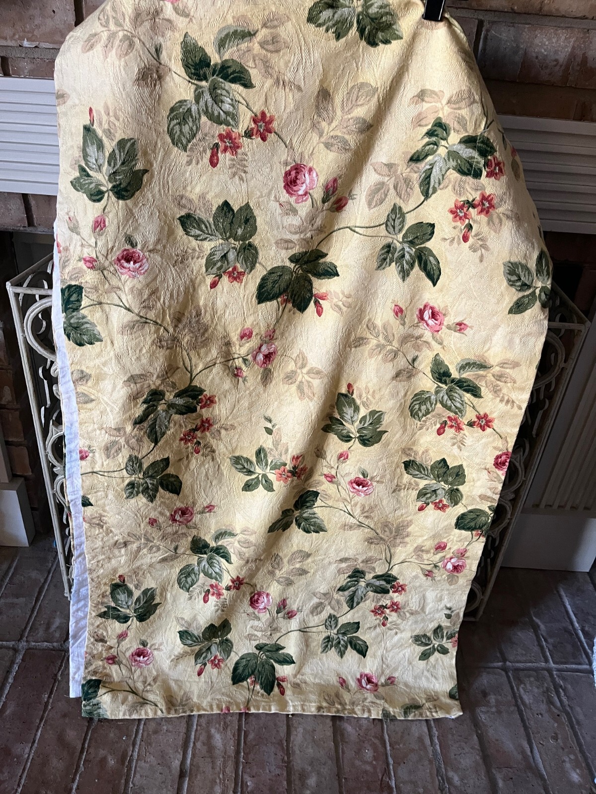 Valance Yellow Floral Home Deco-Lined 160″W X 22″L Rod Pocket 3 1/4″