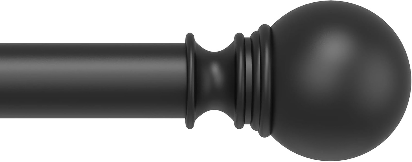 Black Curtain Rod, Adjustable 66-120 inch, Heavy Duty,1″ Diameter | Metal, 3 bra