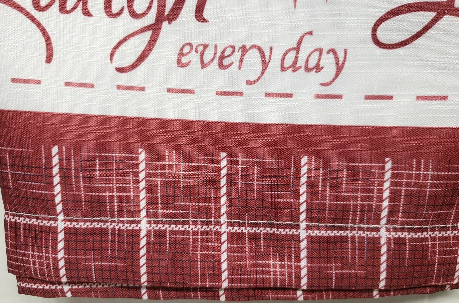 1 pc, just one Decorative Valance (58″ x 14″) LIVE LAUGH LOVE, Burgundy by Achim