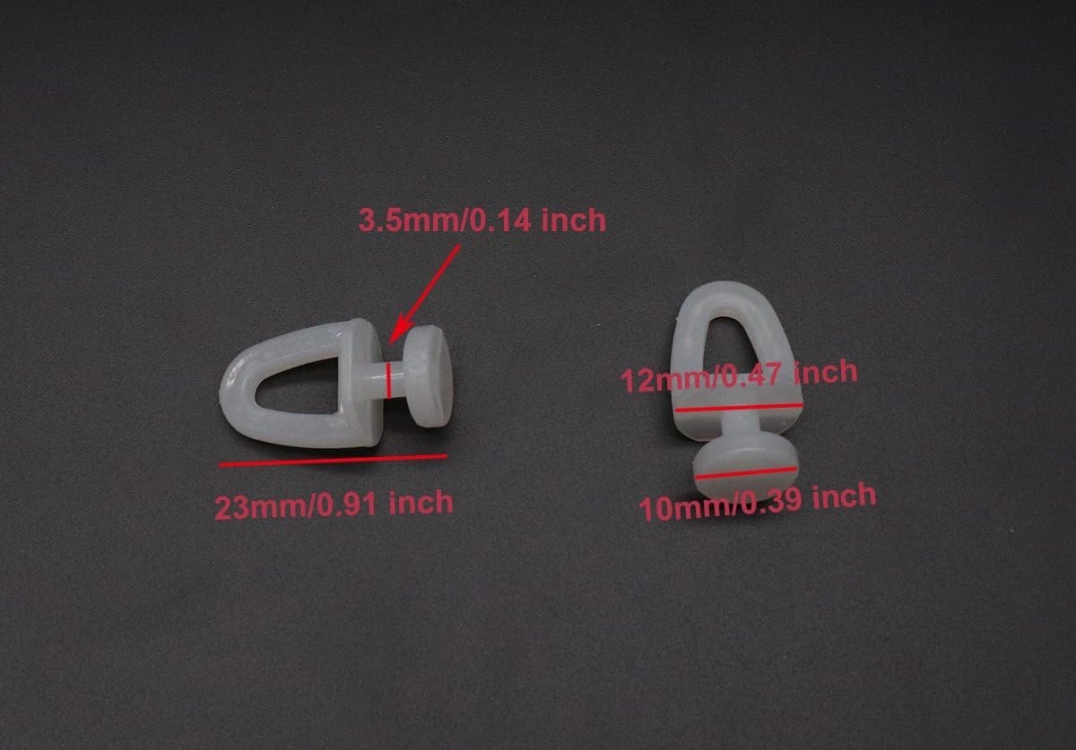 Lightweight 23mm White Plastic Curtain Carrier Rollers – 50 Pcs for Easy Use