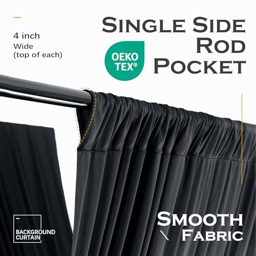 10ftx40ft Ceiling Curtain for Wedding Parties – 60″W x 480″L (Pack of 2) Black