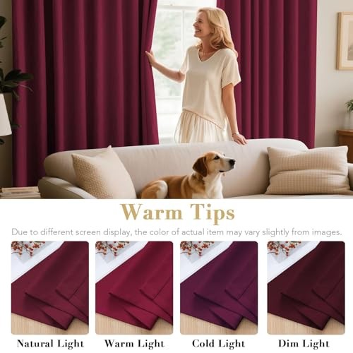 Curtains Ultra Sleep Well Microfiber Blackout 52″W x 96″L (Pack of 2) Burgundy
