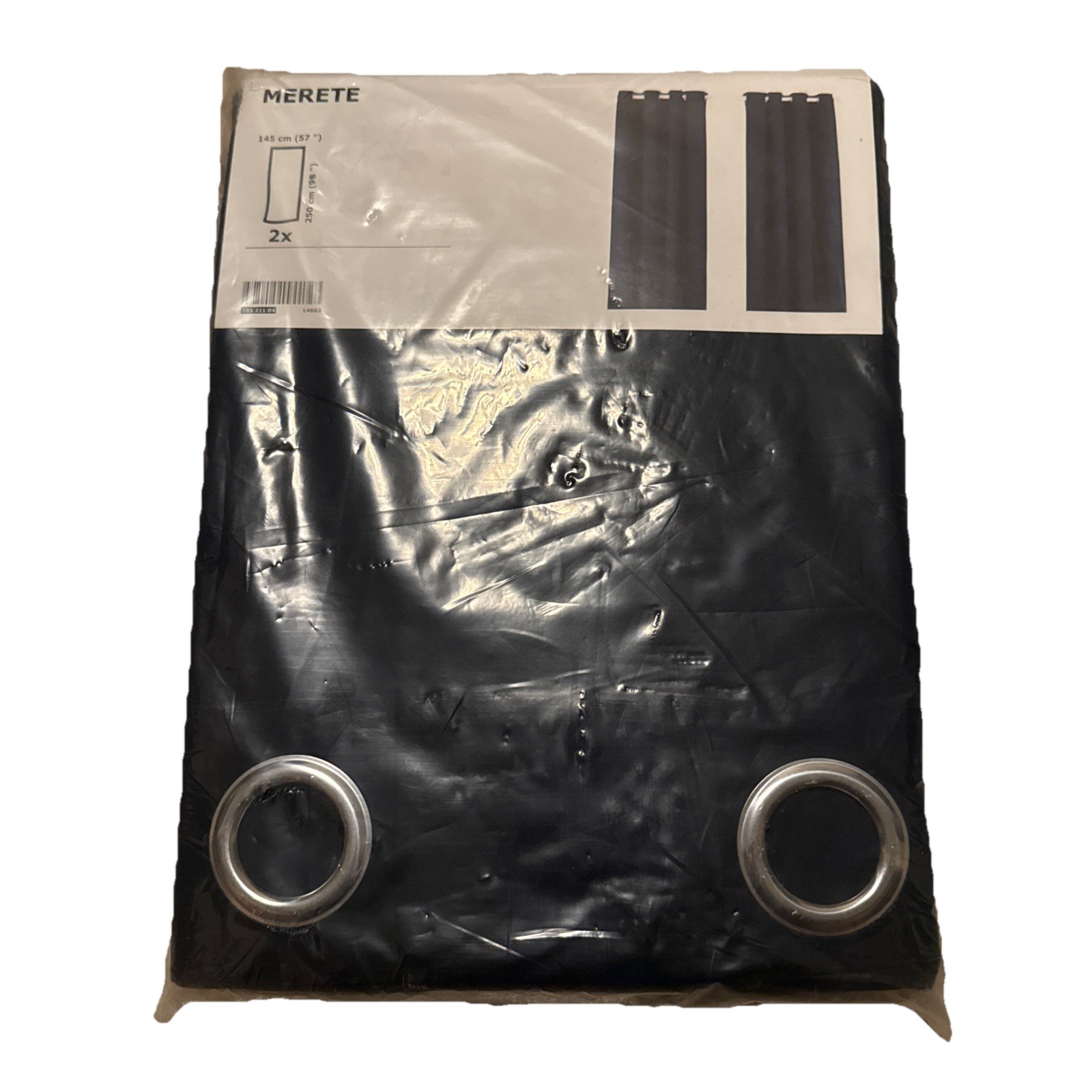 Ikea Merete Room Darkening Curtains 2 Panels 57×98 Navy Blue Heavy 203.211.04