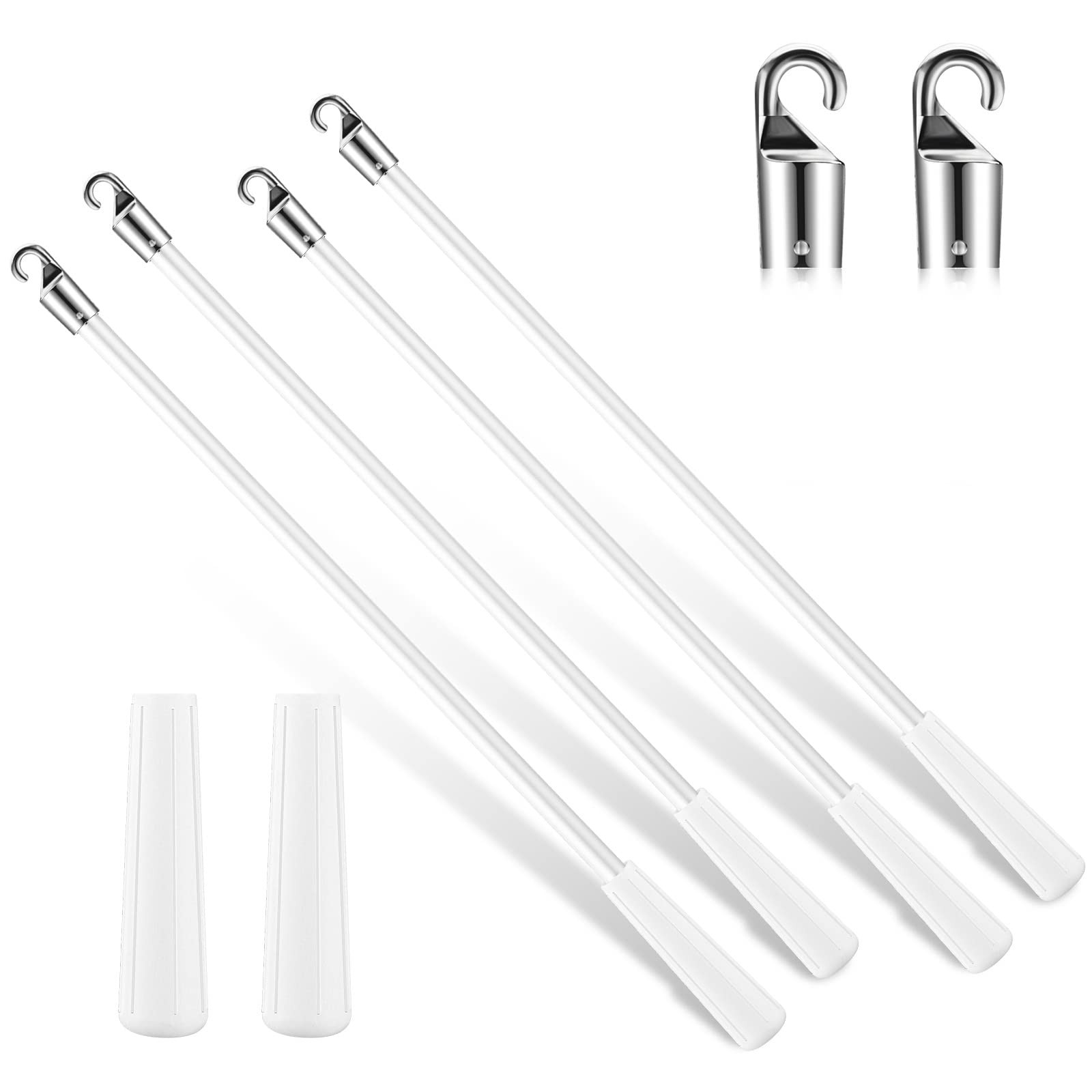 4 Pack 12 Inch Blind Wand Replacement with Hook Curtain Stick Blind Tilt Wand